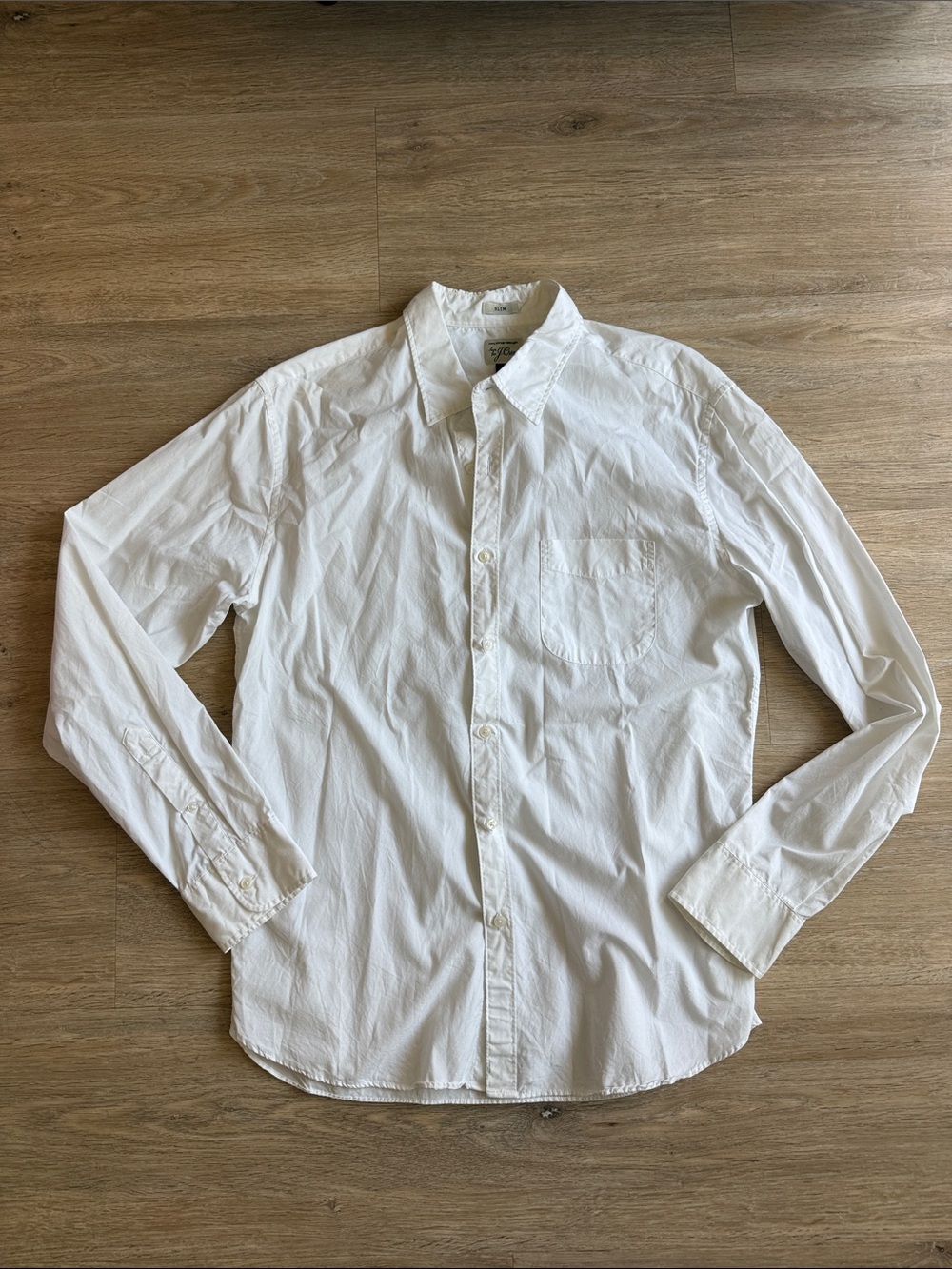 J. Crew Slim Classic Men's White Button-Down Shirt L